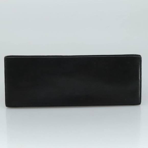 Salvatore Ferragamo Gancini Hand Bag Leather Black Gold Auth 110014